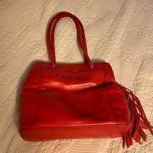 Red Leather Chanel Handbag